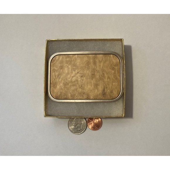 Vintage Metal Belt Buckle, Nice Yellow Look Leather, Buckle-Down, Nice Design, - Picture 3 of 5